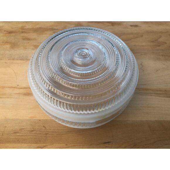 Vintage Art Deco Frosted Textured Clear Glass Ceiling Light Cover, Light Shade - Picture 4 of 10